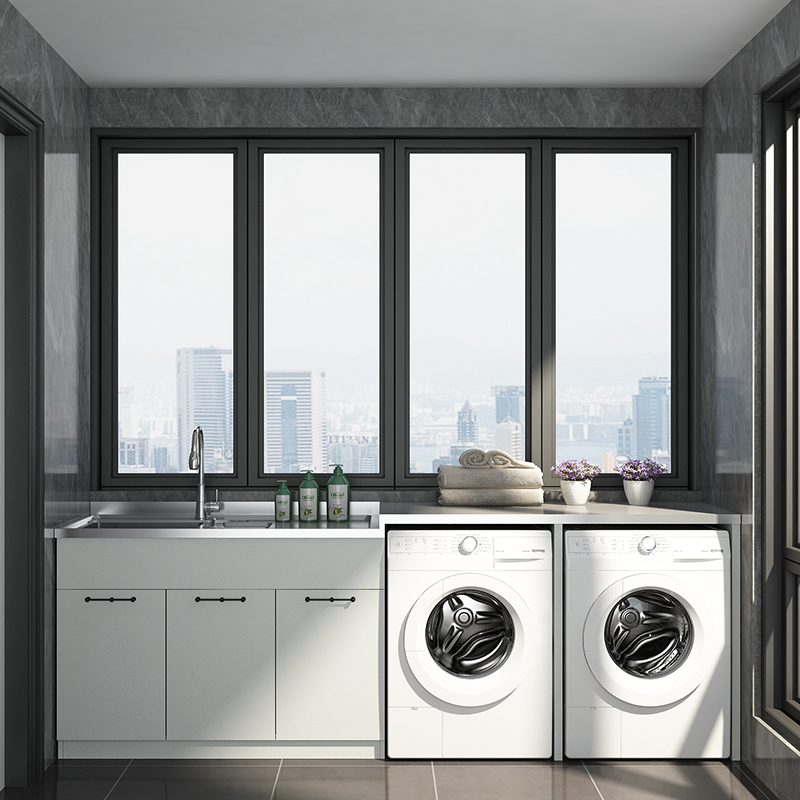 B1-橫排雙電器（不銹鋼陽臺(tái)洗衣柜）